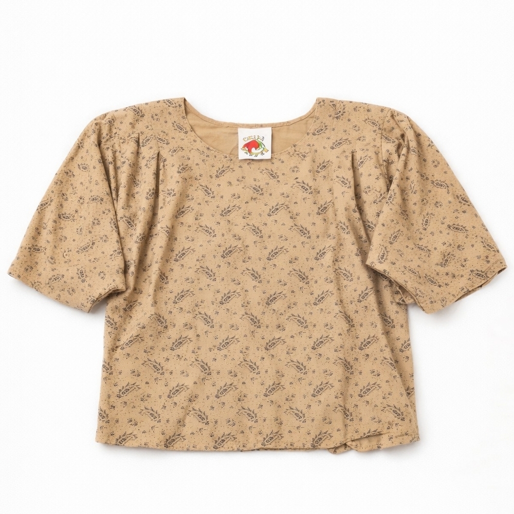 CHILI PEPPER Vintage FLORAL COTTON BLEND TOP.